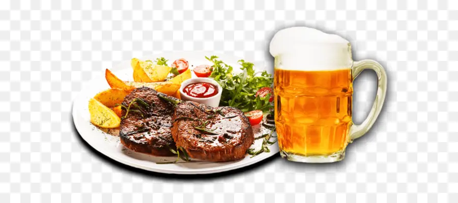 Bife E Cerveja，Refeição PNG