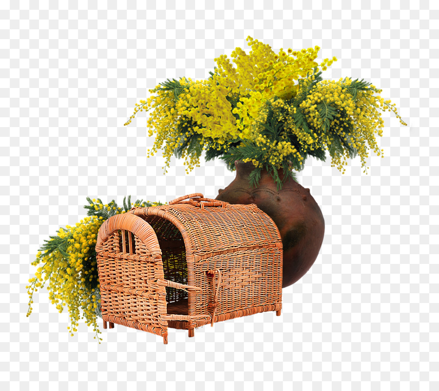 Cesta E Flores，Vaso PNG