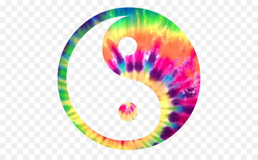 Tie Dye Yin Yang，Colorido PNG