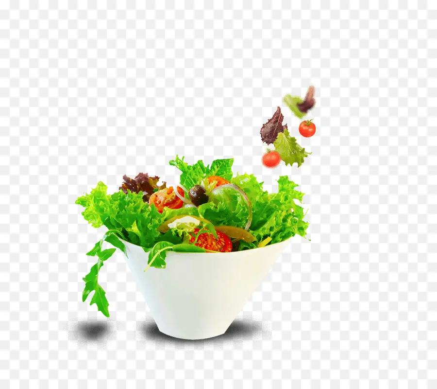 Salada Em Tigela Branca，Alface PNG