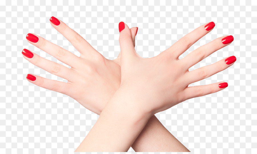 Mãos Com Unhas Vermelhas，Manicure PNG