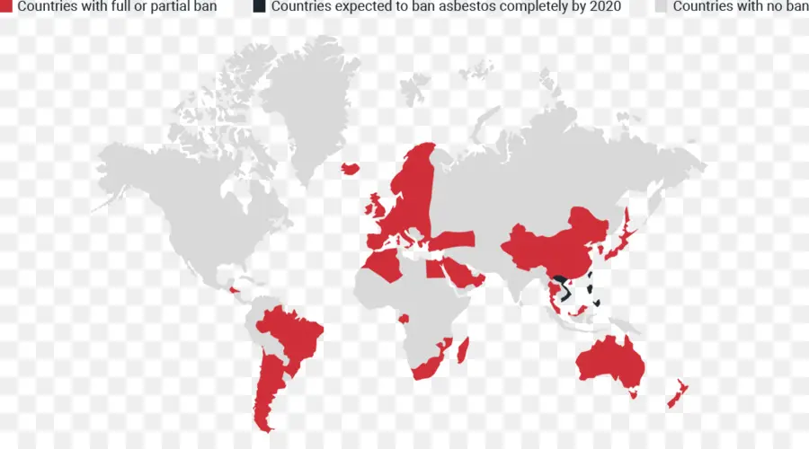 Mapa Mundial，Proibição Do Amianto PNG