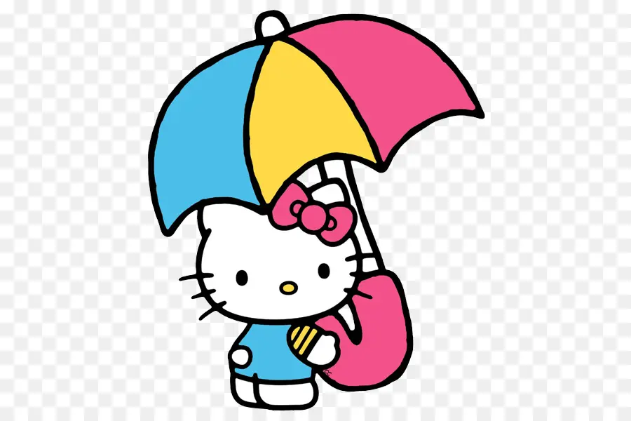 Olá Kitty Com Guarda Chuva，Olá Gatinha PNG