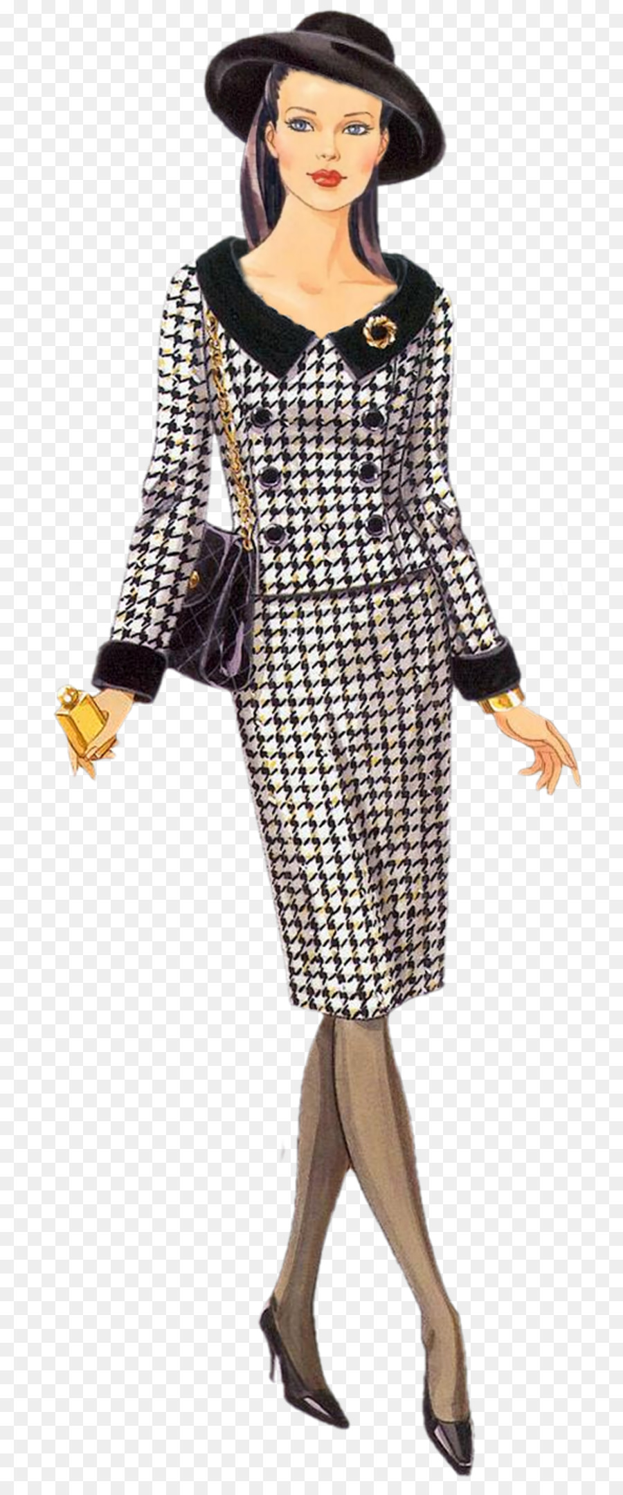 Terno De Houndstooth，Mulher PNG