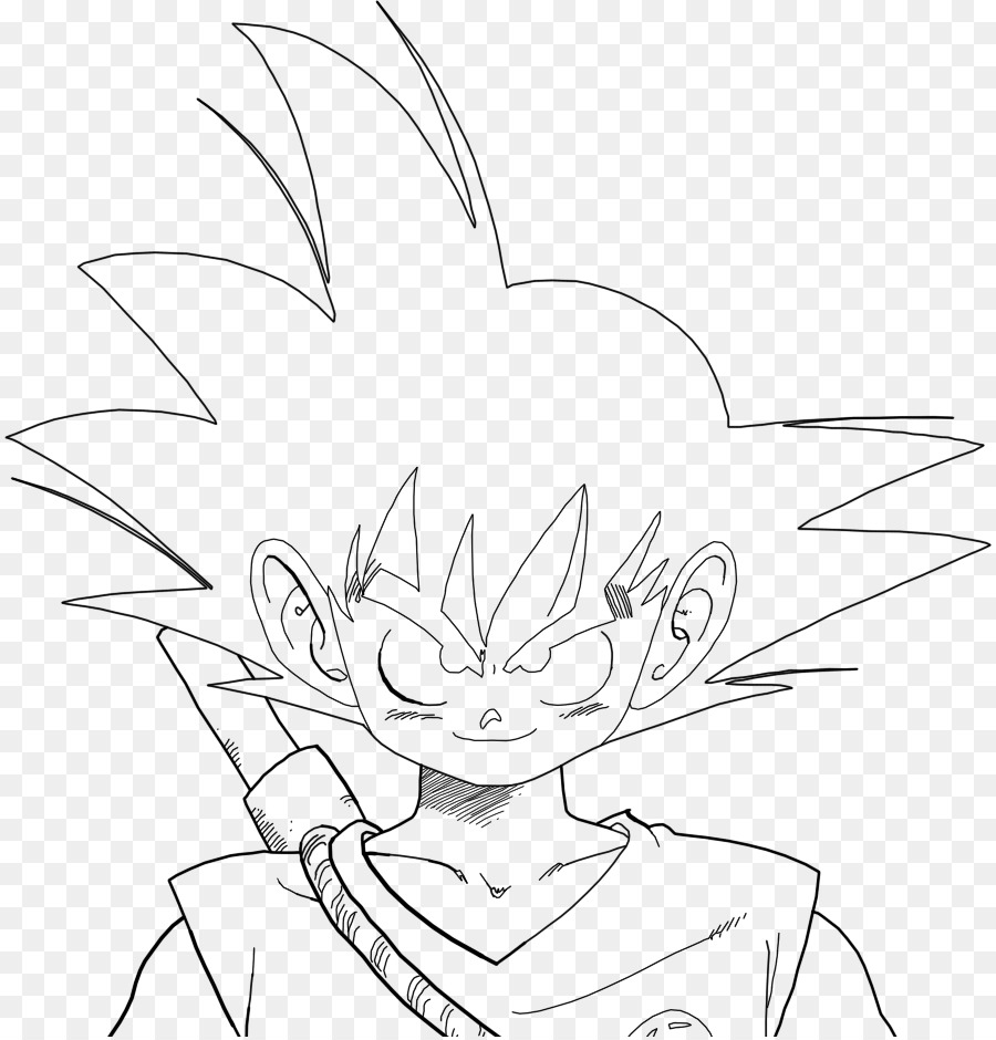 Linha arte Goku Desenho, goku, ângulo, branco png