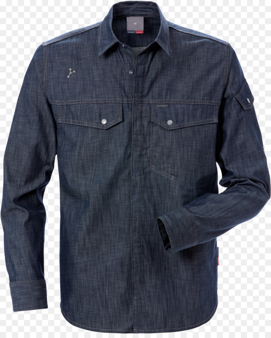 Camisa Jeans，Azul PNG