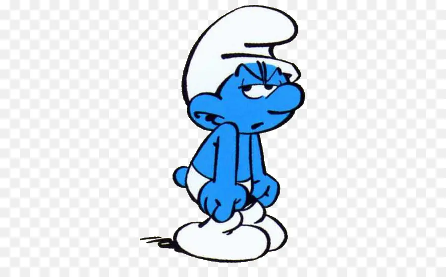 Smurf Mal Humorado，Azul PNG