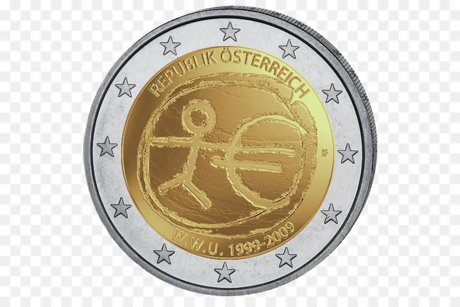 Moeda De Euro，Dinheiro PNG