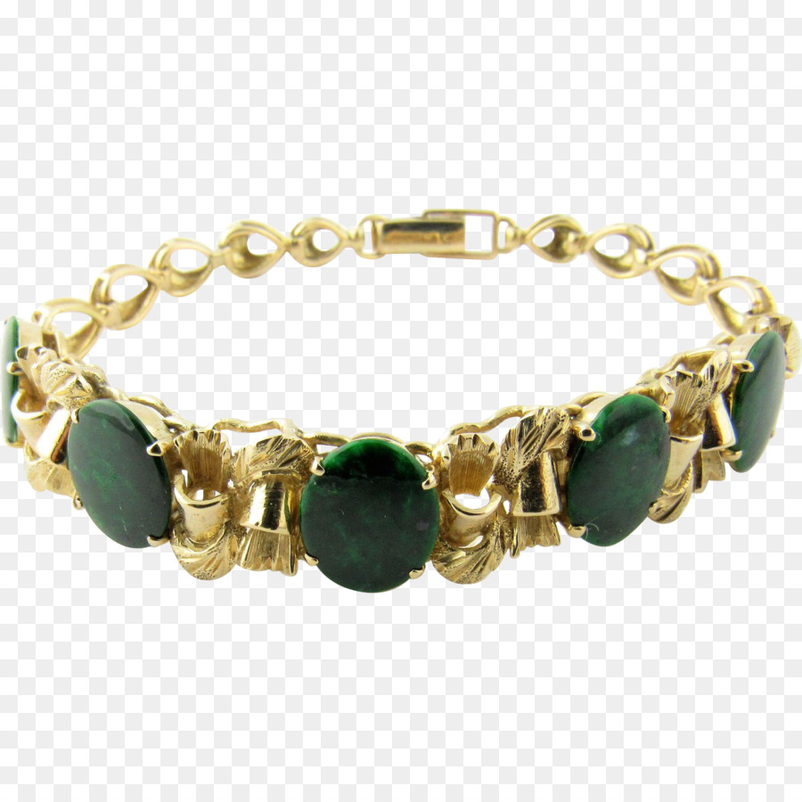 Pulseira Ouro Com Pedras Verdes，Joia PNG