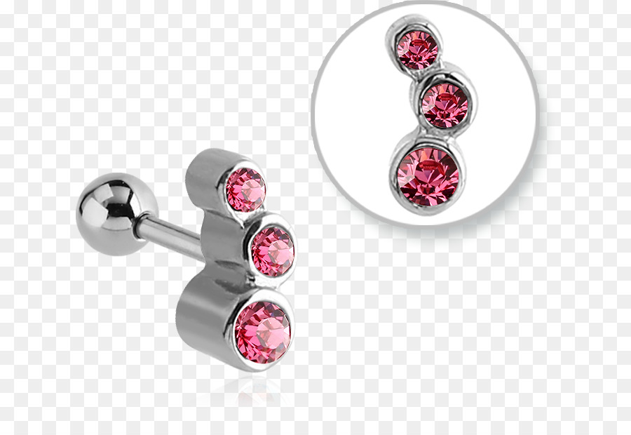 Brinco Gema Rosa，Acessório PNG