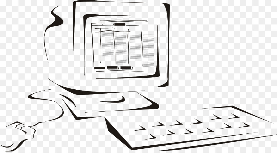 Laptop，Arte De Linha PNG