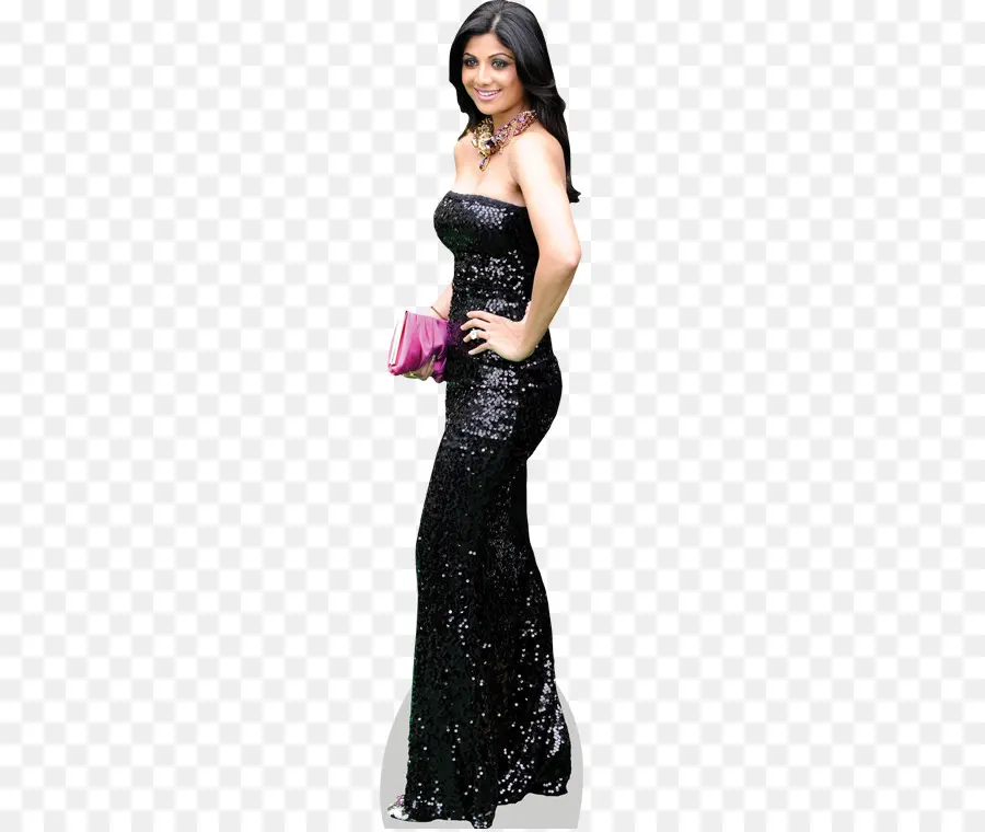 Mulher De Vestido Preto，Moda PNG