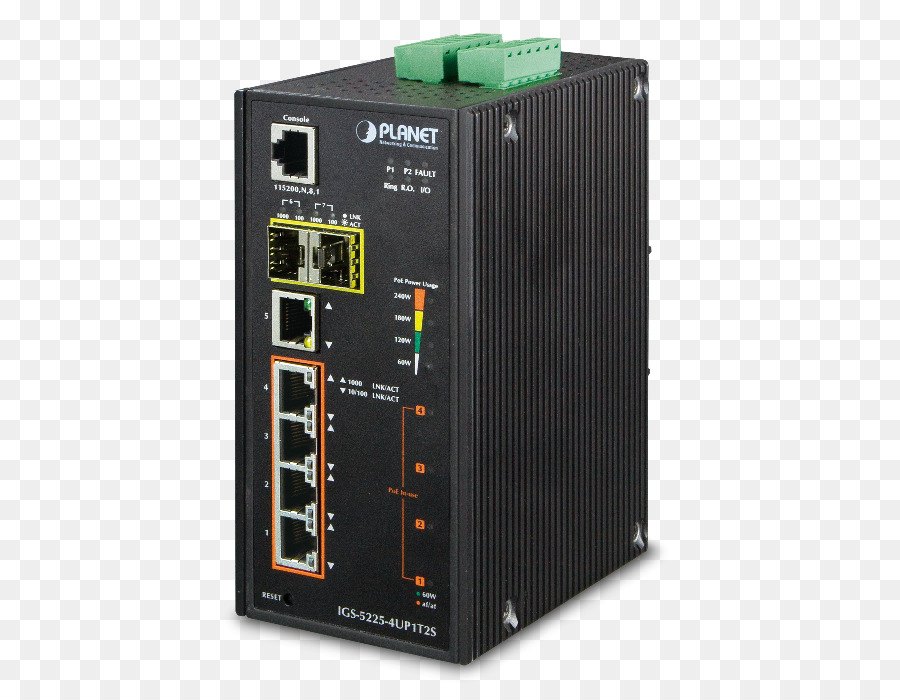 Industrial Modbus L2 4port Gigabit Ultra Poe Conseguiu Dinrail Switch Ethernet Igs52254up1t2s，Power Over Ethernet PNG