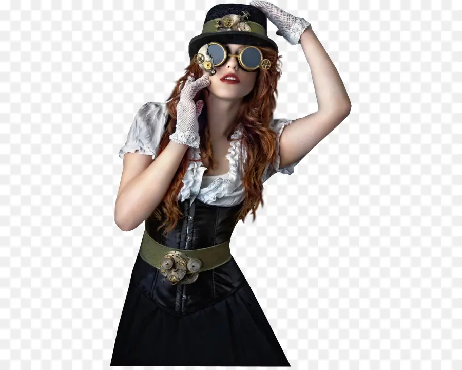 Mulher Steampunk，Óculos PNG