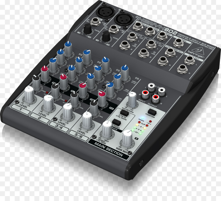 Mixer De áudio，Behringer Xenyx 802 PNG