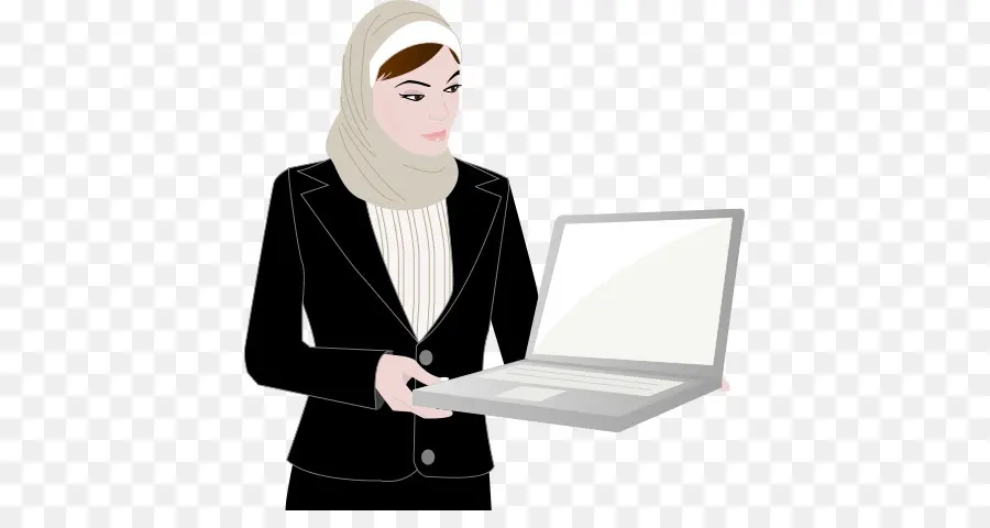 Mulher Com Laptop，Negócios PNG