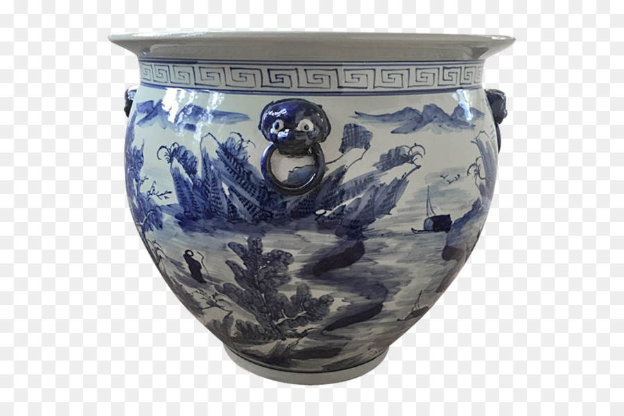 Vaso，Cerâmica Azul E Branca PNG