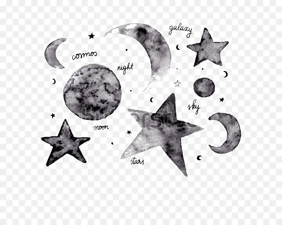 Doodles Celestiais，Estrelas PNG