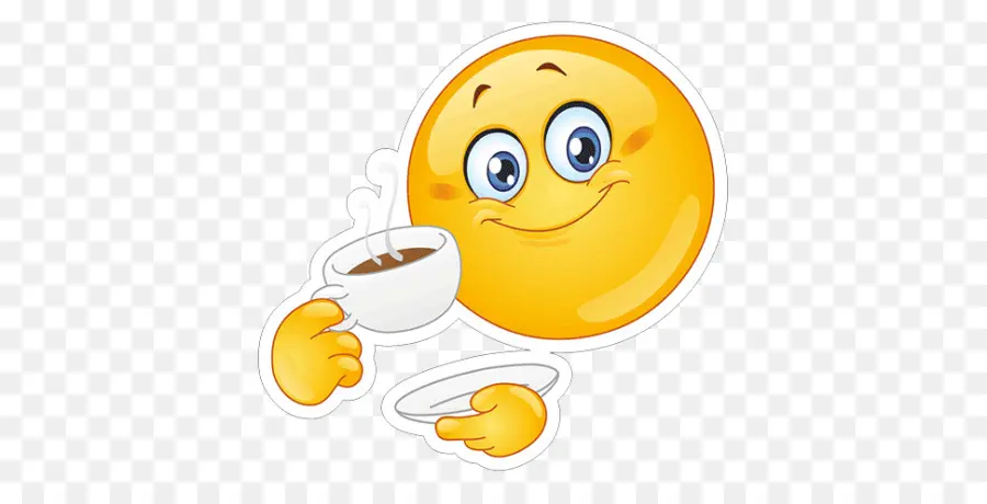 Emoji Sorridente Com Café，Café PNG