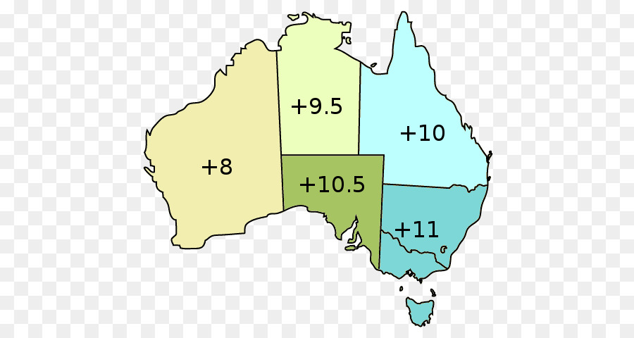 Mapa De Fuso Horário，Austrália PNG