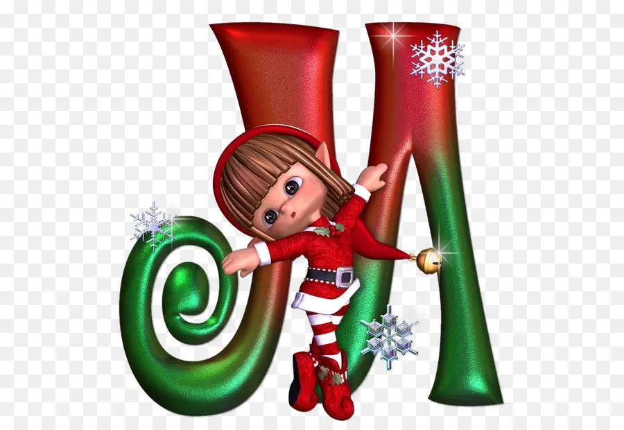 Christmas Elf，Alfabeto PNG