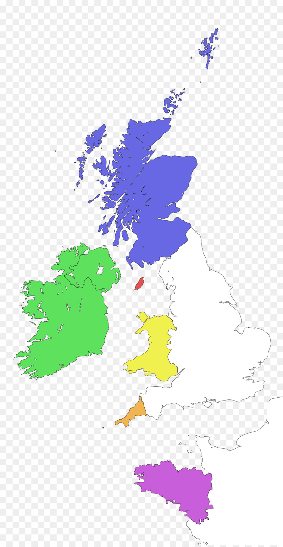 Mapa Do Reino Unido，Regiões PNG