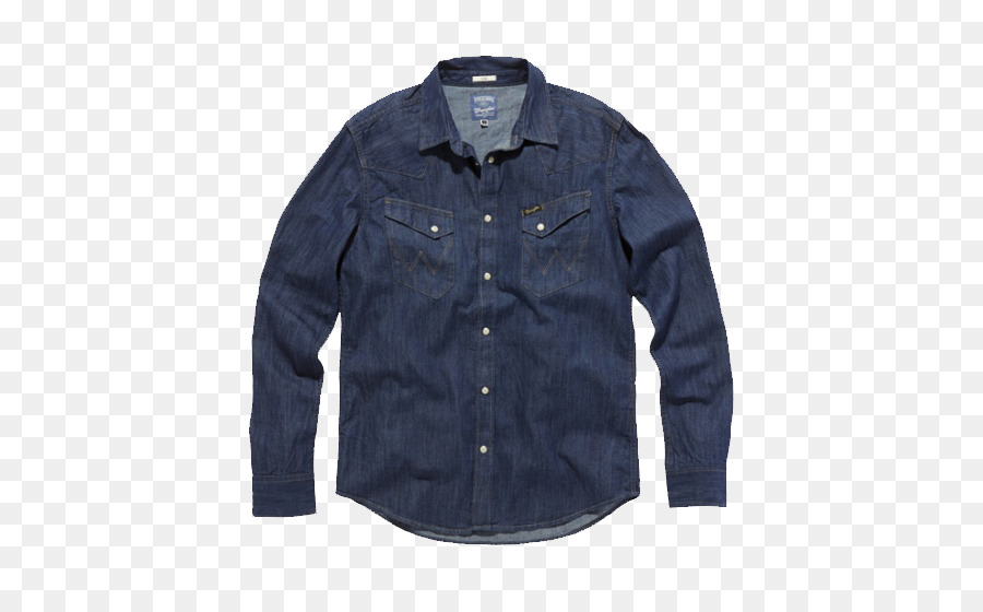 Camisa Jeans，Azul PNG