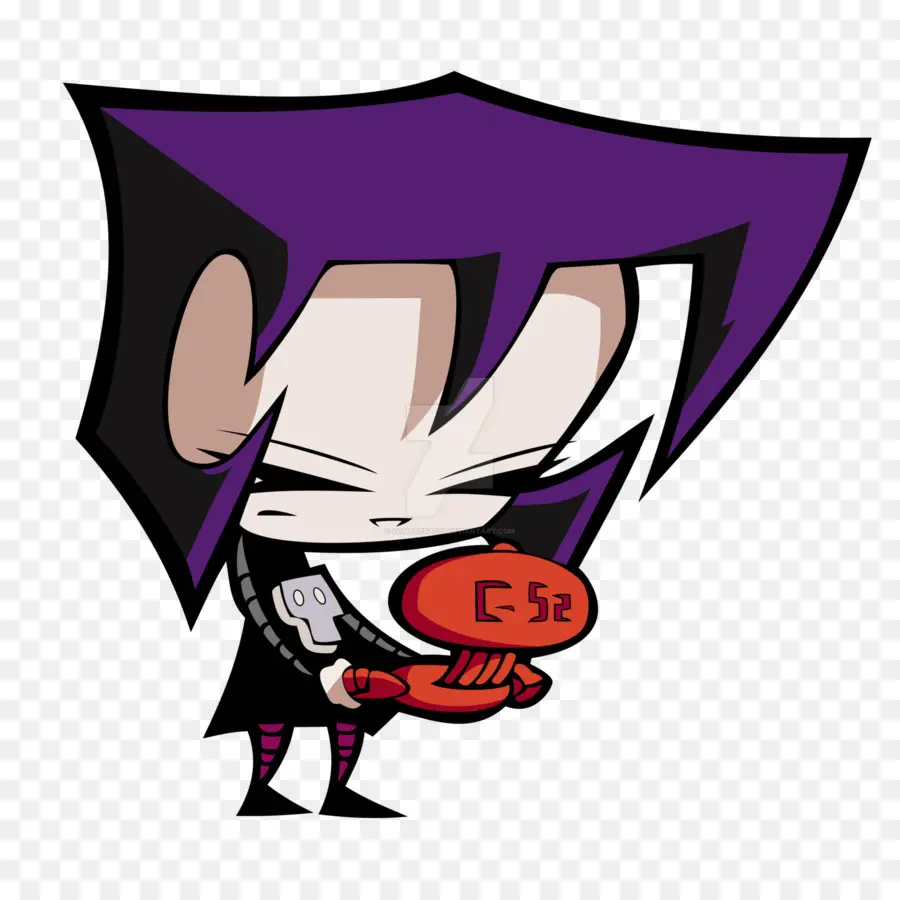 Personagem De Desenho Animado，Cabelo Roxo PNG