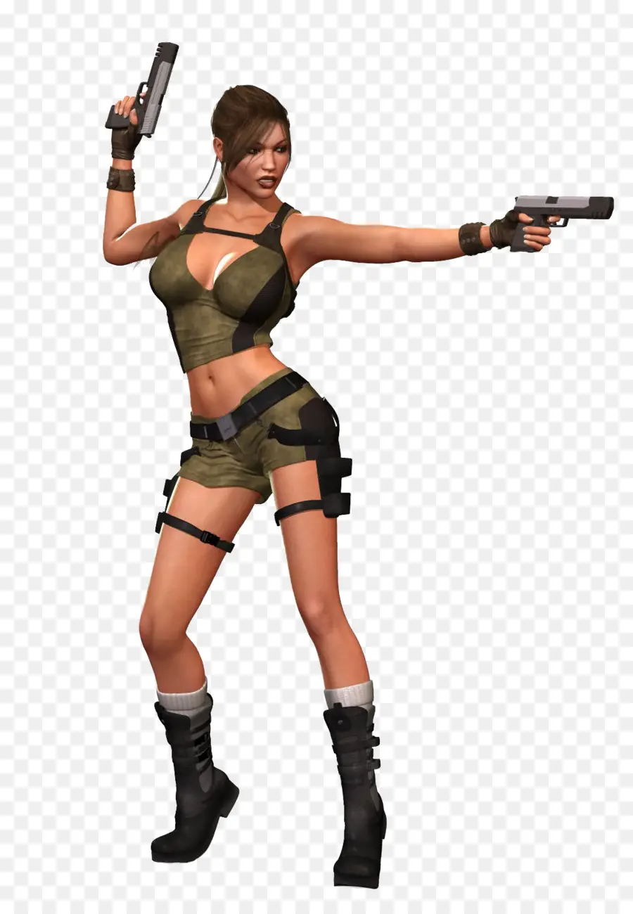 Lara Croft，Gun PNG