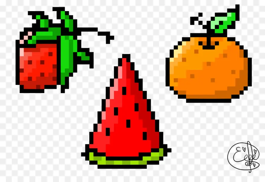 Pixel Art，Frutas PNG