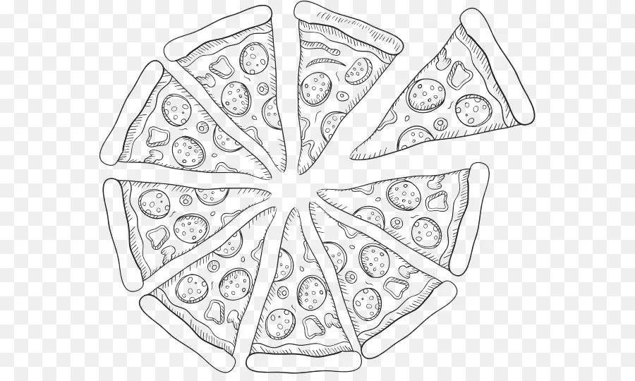 Pizza，Arte De Linha PNG