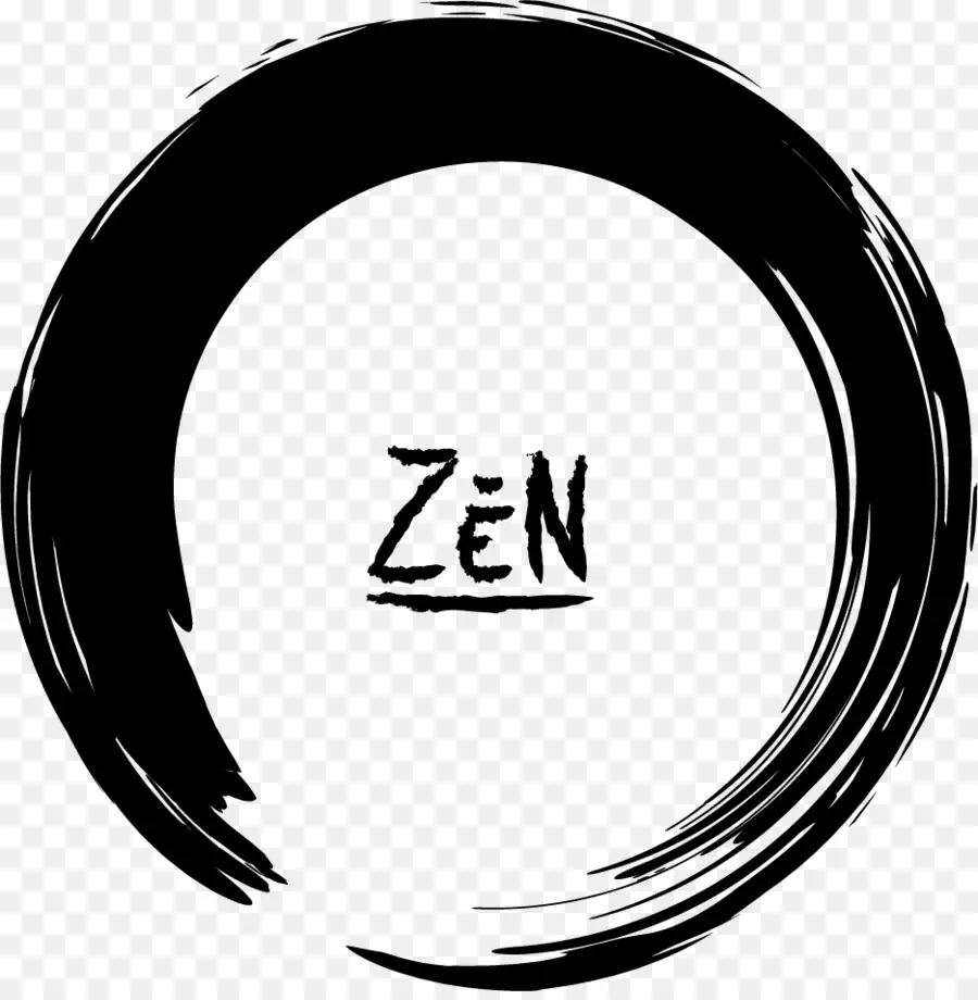 Círculo Zen，Pincelada Preta PNG