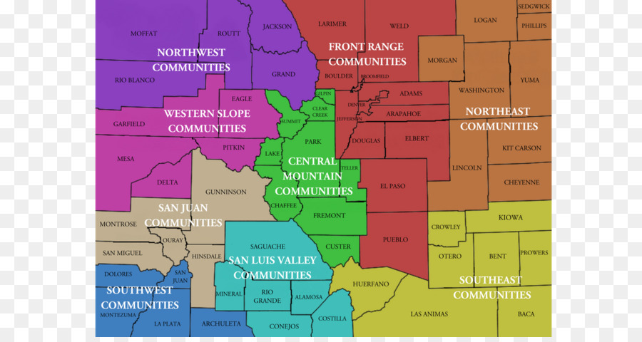 Mapa Do Colorado，Regiões PNG