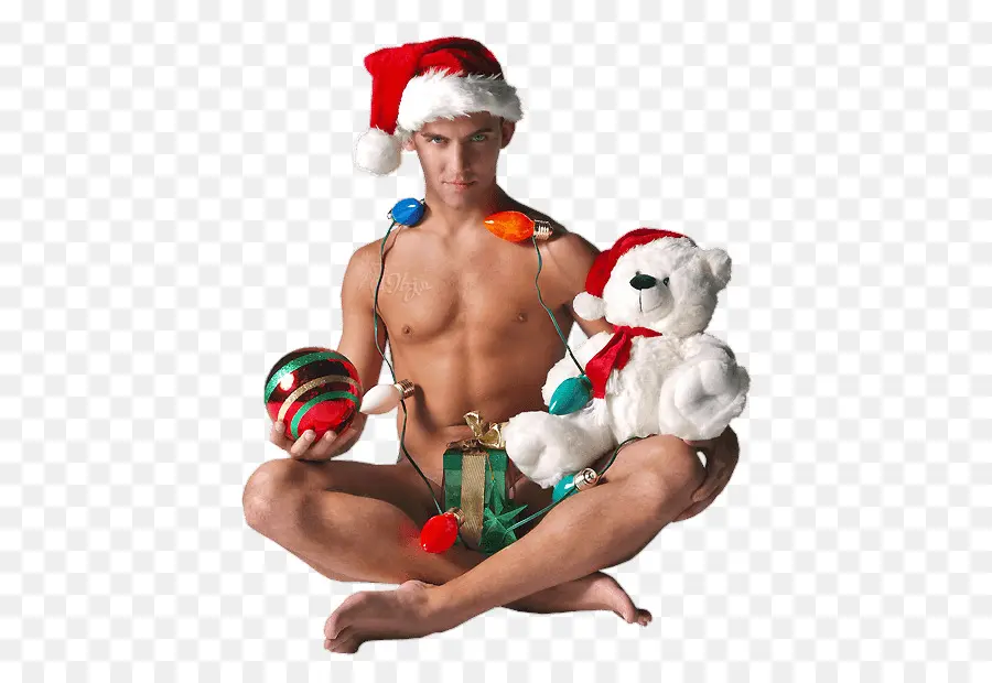 Homem Com Chapéu De Natal，Chapéu De Papai Noel PNG