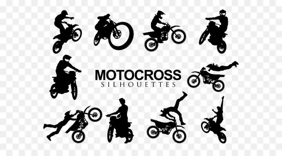 Silhuetas De Motocross，Bicicletas PNG