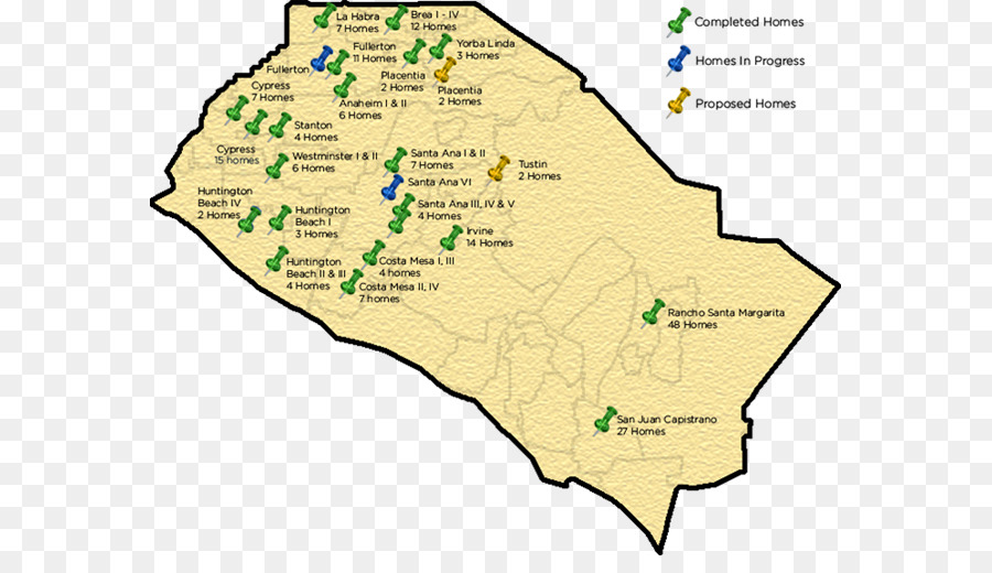 Habitat Para A Humanidade De Orange County，Mapa PNG