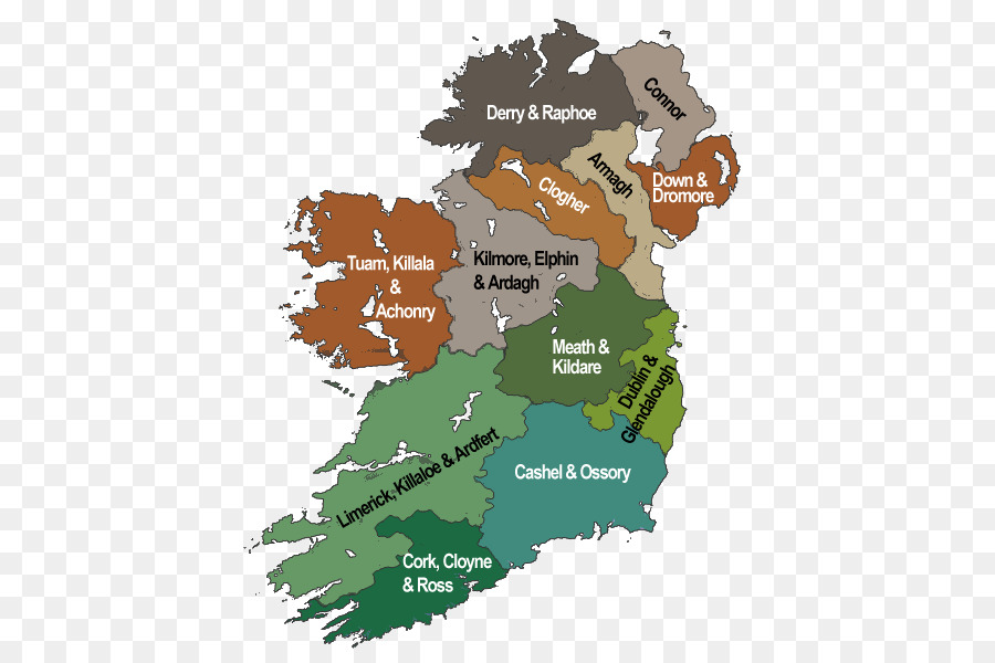 Mapa Da Irlanda，Regiões PNG