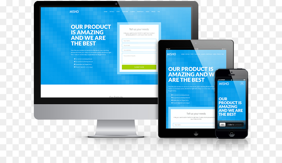 Responsive Web Design，A Página De Destino PNG