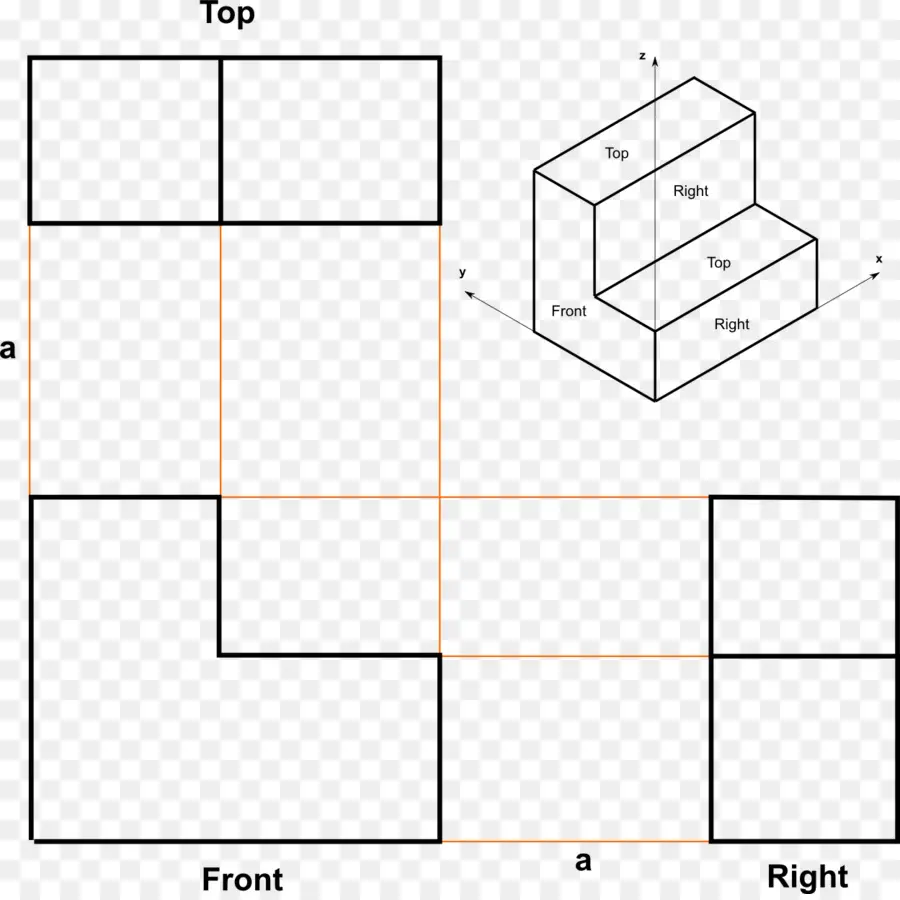 Diagrama De Forma 3d，Vista Superior PNG