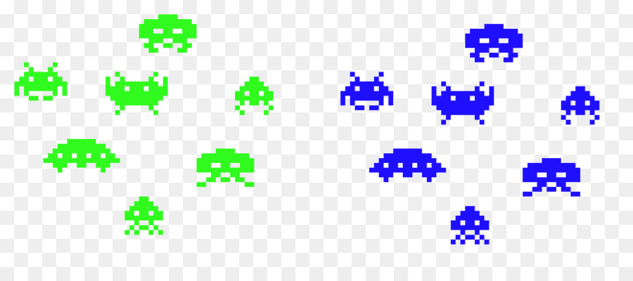 Alienígenas Pixelados，Verde PNG