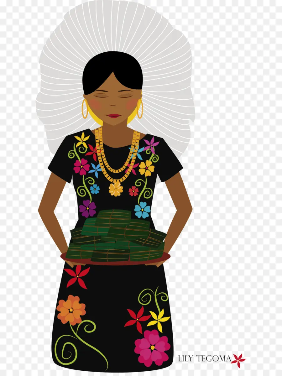 Mulher Em Vestido Tradicional，Étnico PNG