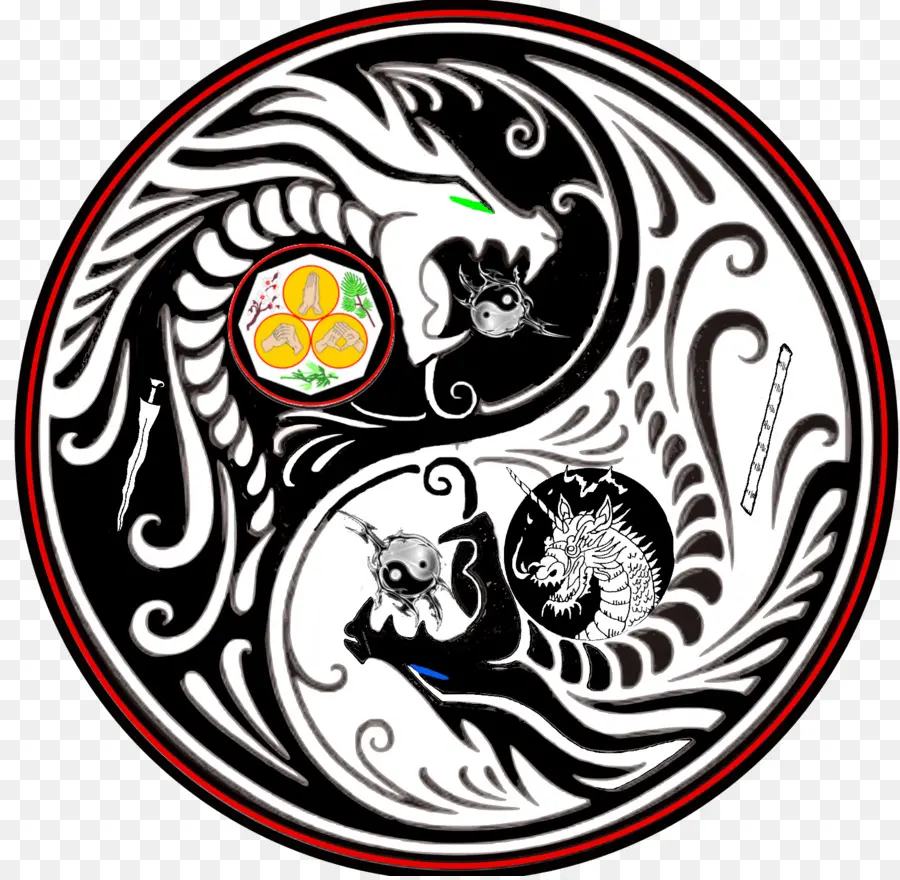 Dragão Yin Yang，Yin Yang PNG