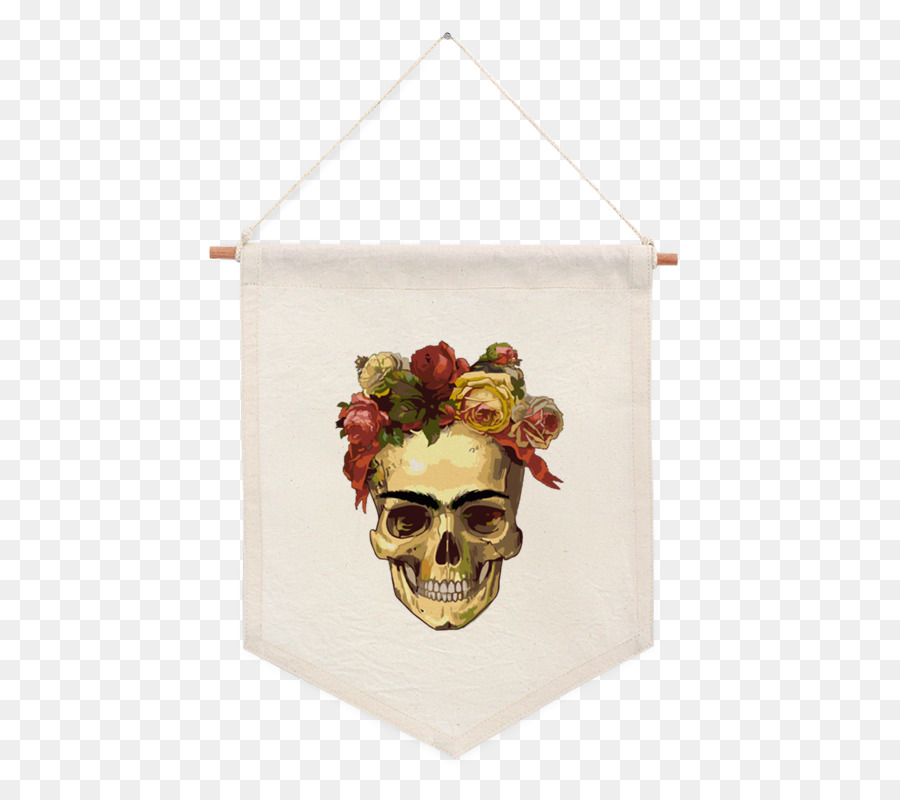 Caveira Com Flores，Bandeira PNG