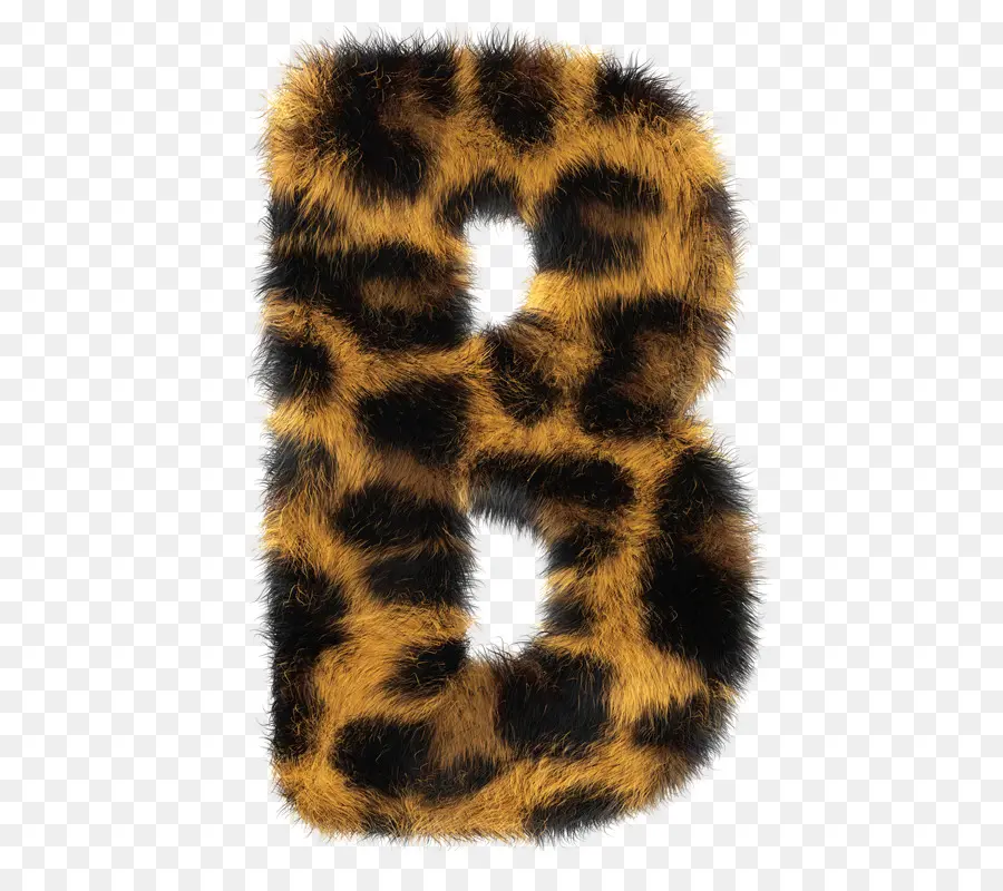 Peludo Letra B，Estampa De Leopardo PNG