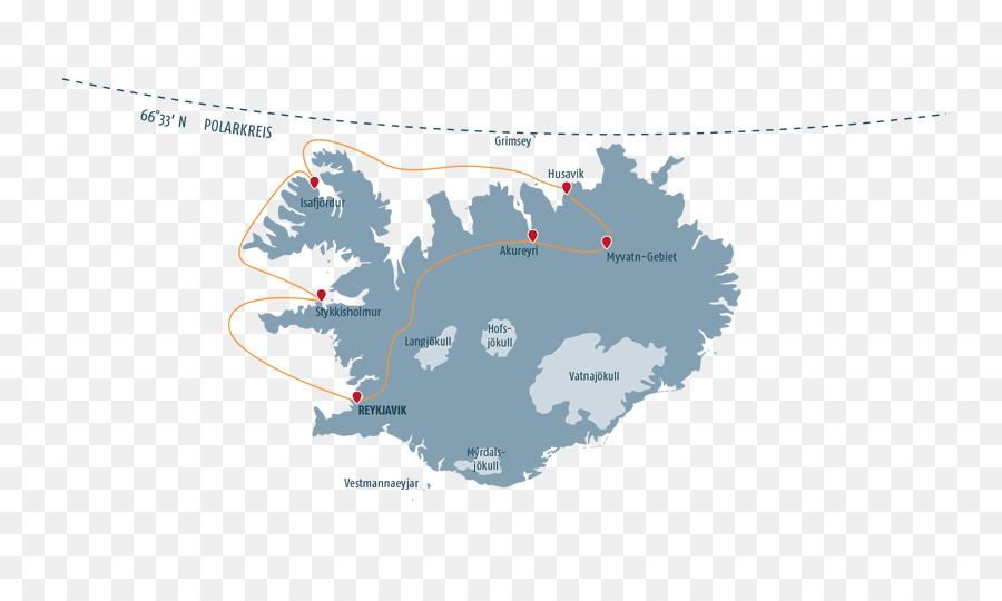 Mapa Da Islândia，País PNG