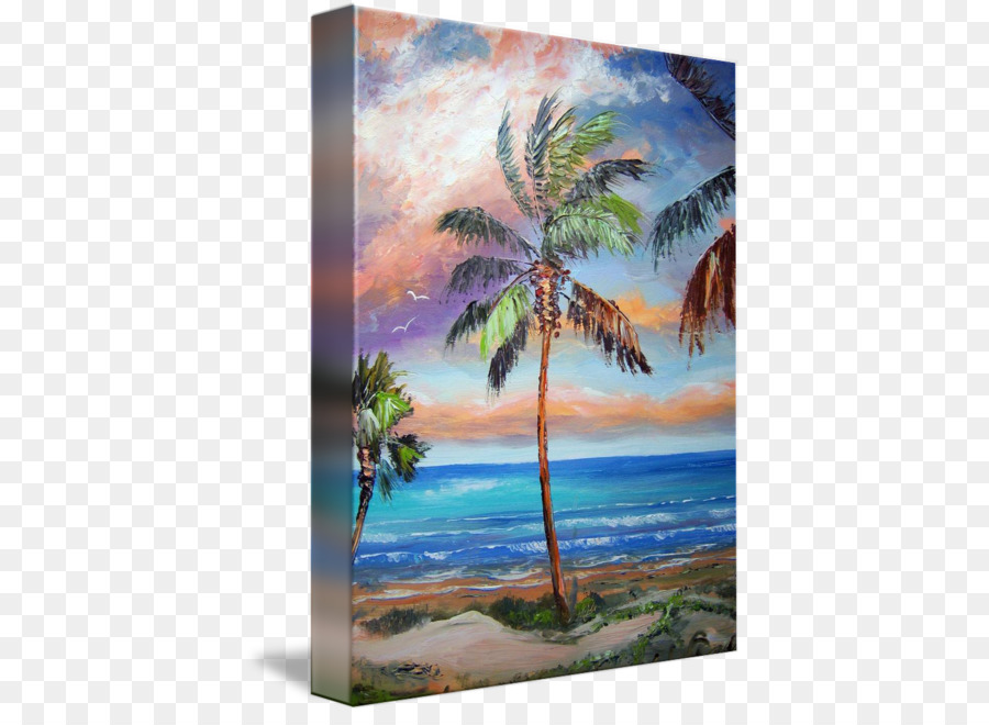 Pintura De Praia，Palmeiras PNG