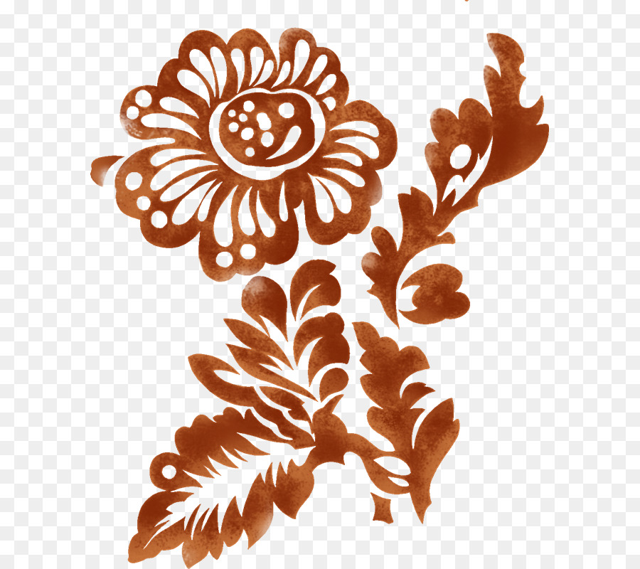 Desenho Floral Laranja，Flor PNG