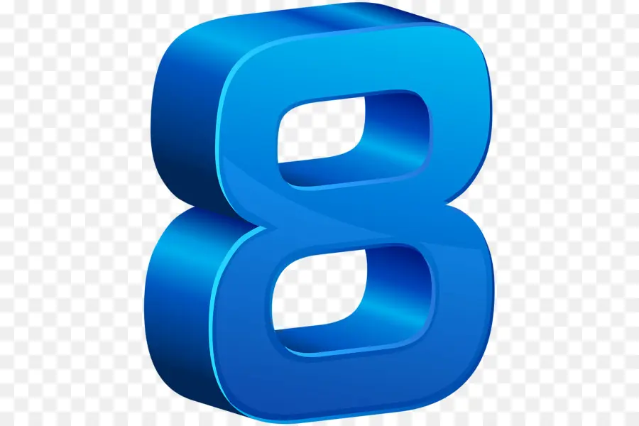 Número 8，Azul PNG