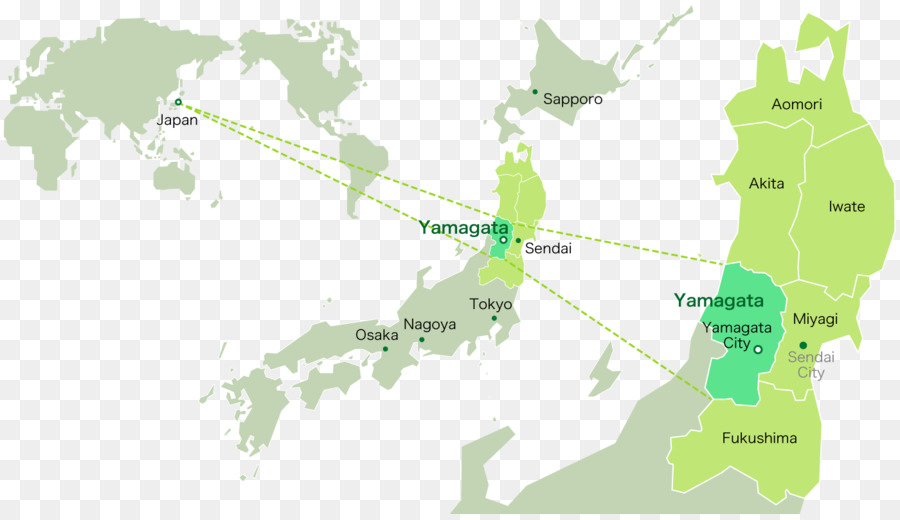 Mapa De Yamagata，Japão PNG