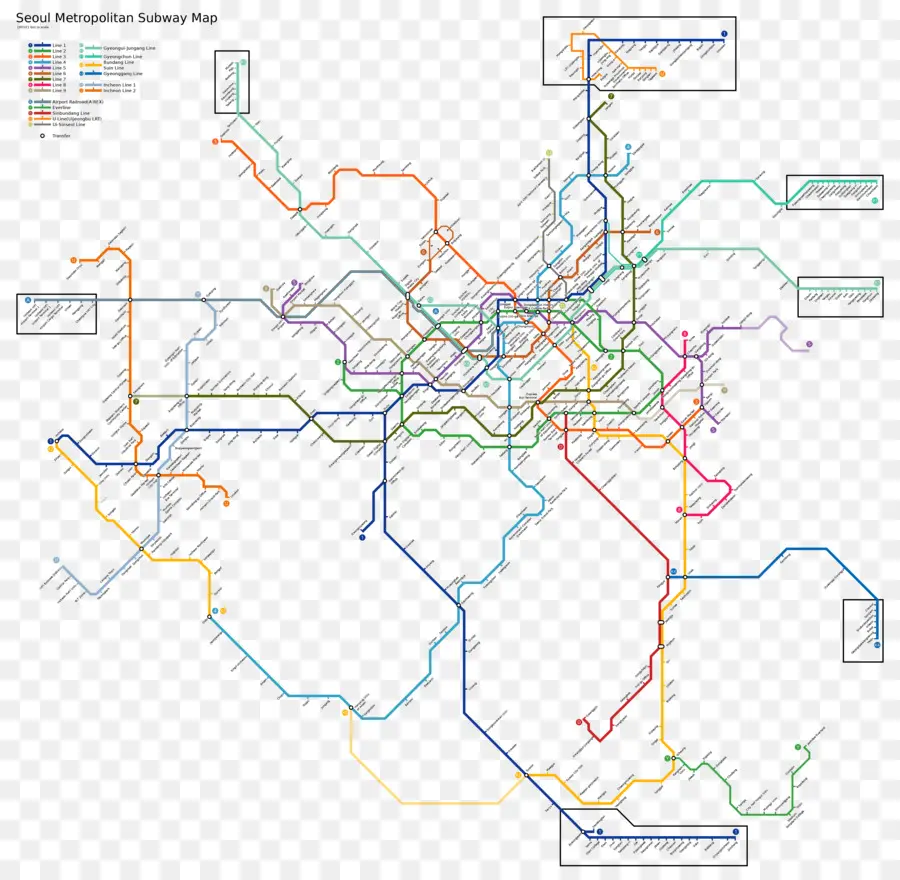 Mapa Do Metrô Metropolitano De Seul，Metrô PNG